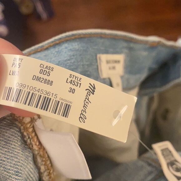 Madewell Rigid Denim A-Line Distressed Raw Hem Denim Skirt Contemporary Boho - Picture 11 of 15